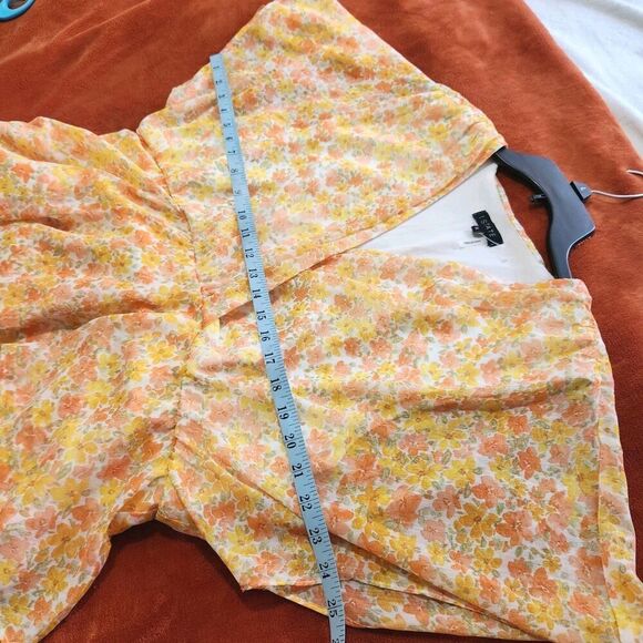 1. State Yellow Floral Tiered Blouson Flutter Sleeve Spring Dress XL. B13 - Picture 7 of 15